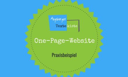 One-Page-Website für Buchmarketing: Praxisbeispiel